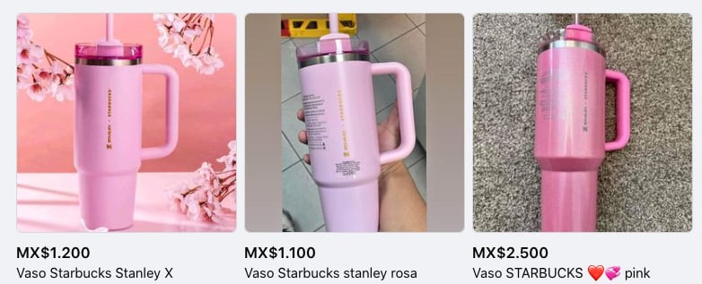 Ya se revende el termo Stanley rosa de Starbucks en redes