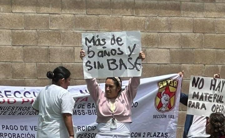 Protesta vs Birmex se hizo presente en evento de Claudia Sheinbaum en Ixtapaluca