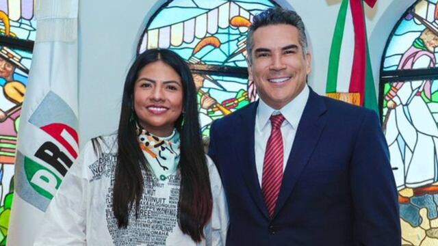 Indira Kempis y Alejandro Moreno. La senadora renunció a Movimiento Ciudadano para unirse al PRI