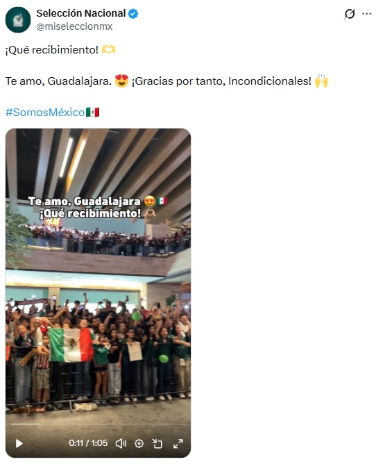 Afición recibió con cánticos a la Selección Mexicana en Guadalajara.