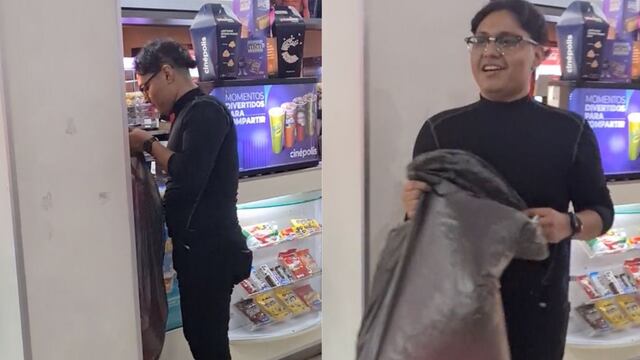 Exhiben a presunto revendedor arrasando con vasos coleccionables de Barbie en Cinépolis