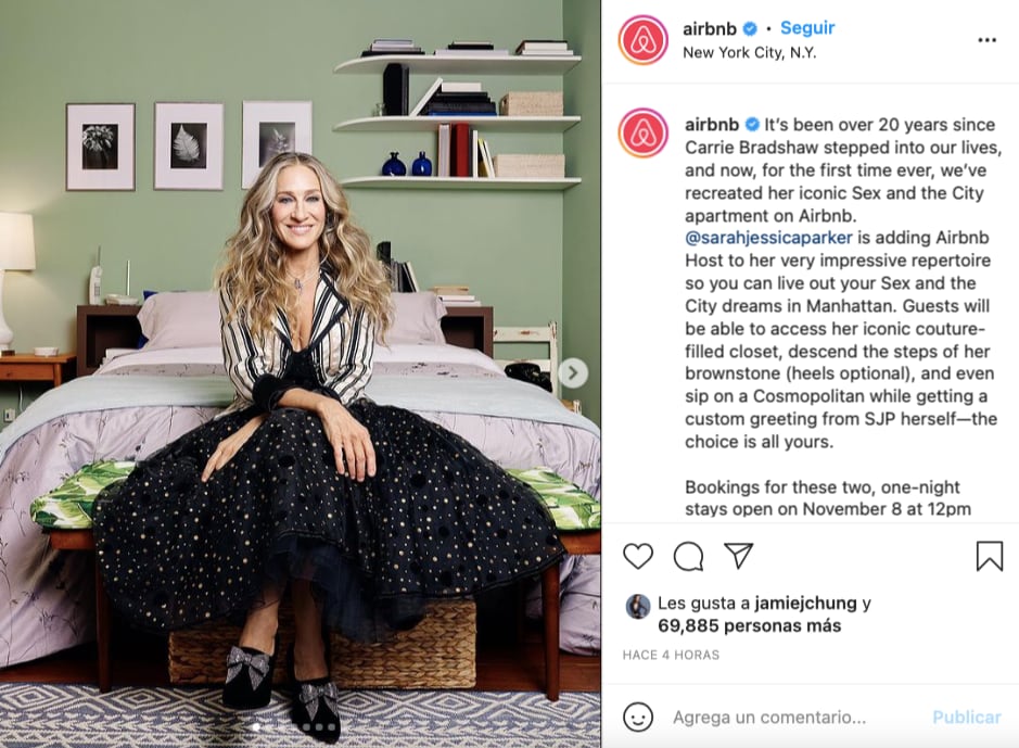 Airbnb alquila el departamento de Carrie de “Sex and the City”