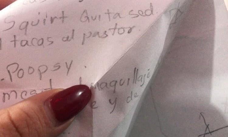 Niña pide de tacos al pastor a los Reyes Magos
