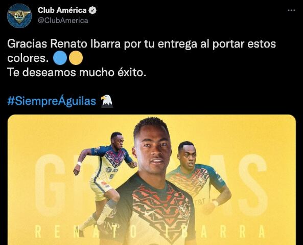 América se despidió de Renato Ibarra