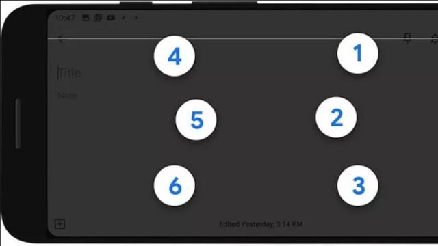 Teclado virtual de braille