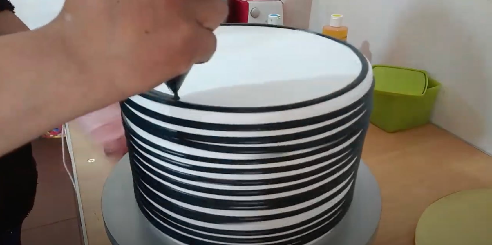 Preparación del pastel de TikTok