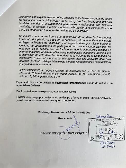 Contestación al exhorto