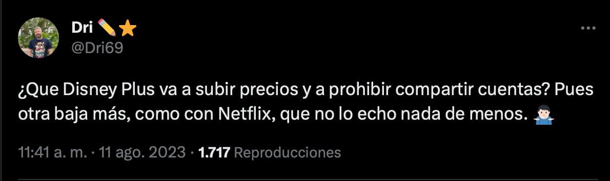 Ya no quieren a Disney Plus ahora que sube precio y no dejará compartir cuentas