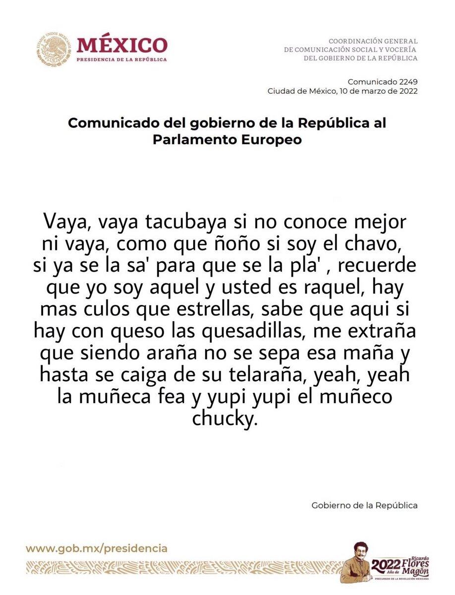 Ni Noroña pensó que el comunicado de AMLO al Parlamento Europeo fuera real y ya hay memes