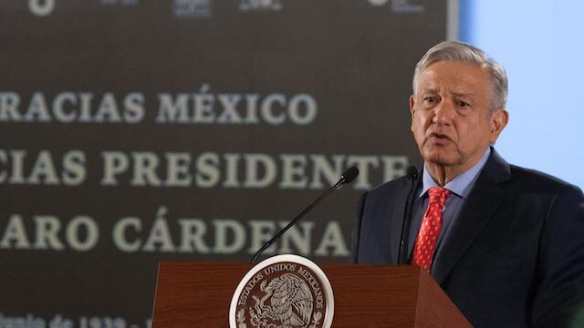 López Obrador en conferencia de prensa.