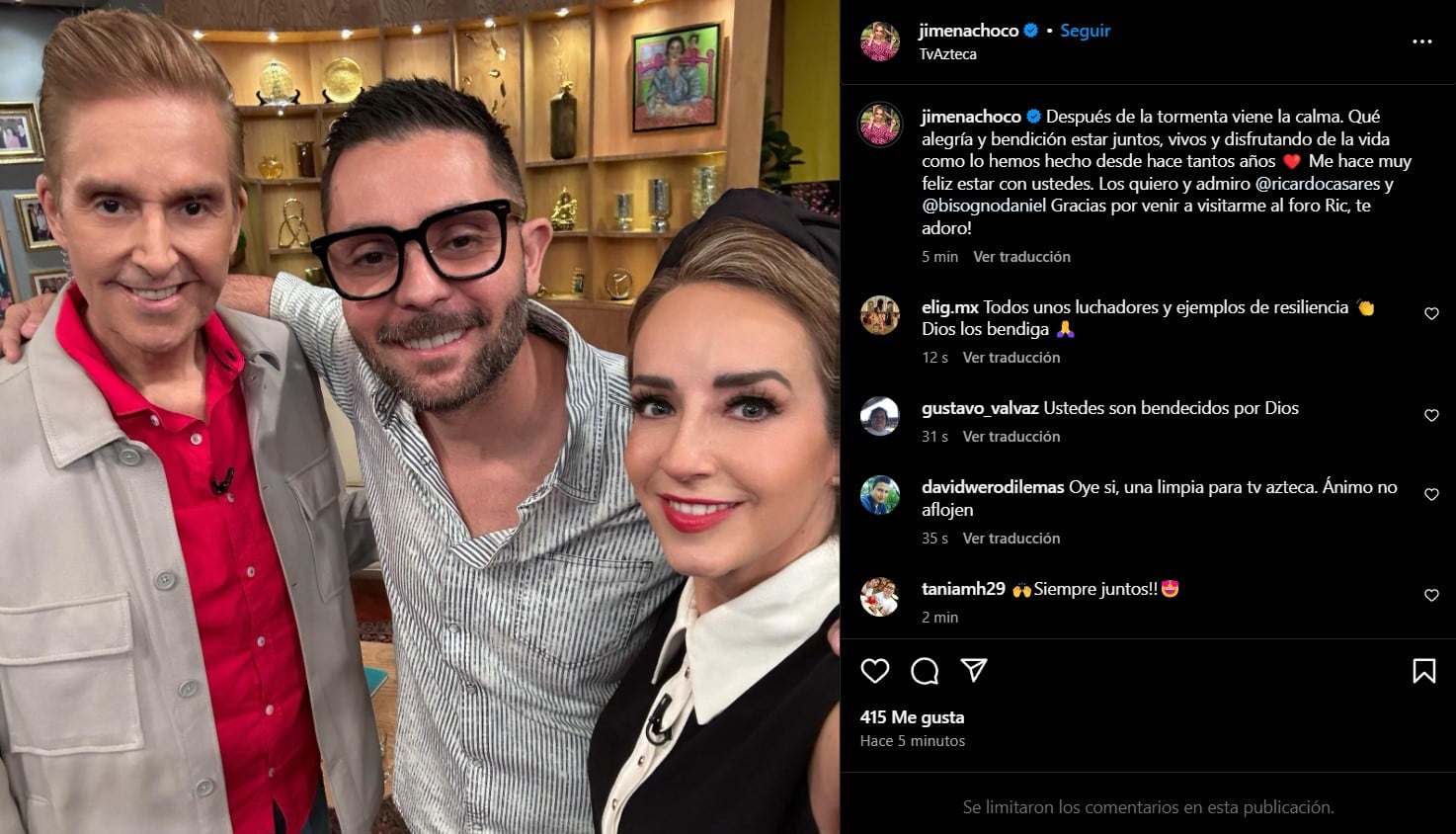 Daniel Bisogno, Ricardo Casares y Jimena Pérez