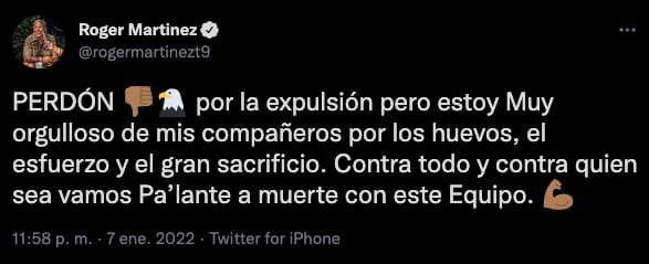 Roger Martínez pidió perdón por su expulsión en Puebla