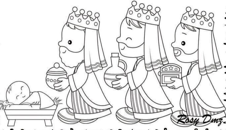 Dibujos de Reyes Magos para colorear