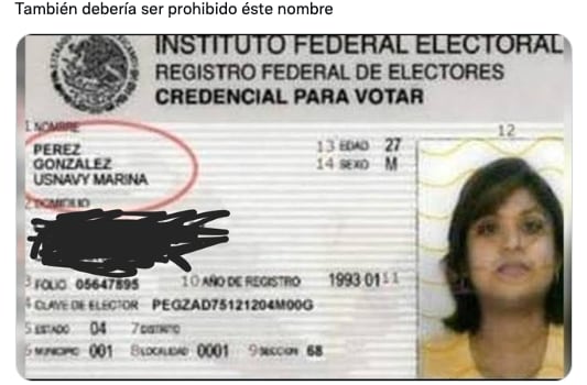 Memes de los nombres prohibidos en México