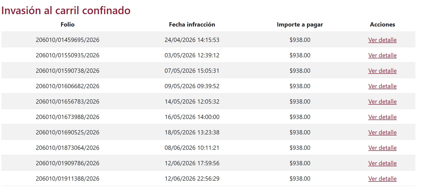 Automovilista acumula 117 mil pesos en multas