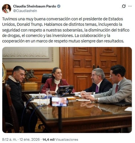 Llamada de Claudia Sheinbaum con Trump