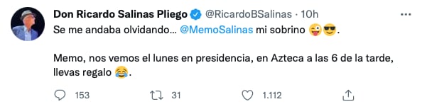 Ricardo Salinas Pliego anuncia a sus invitados de cumpleaños