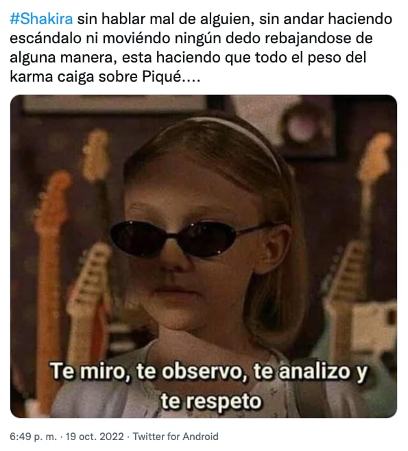 Meme de Shakira y su "dulce venganza" a Gerard Piqué