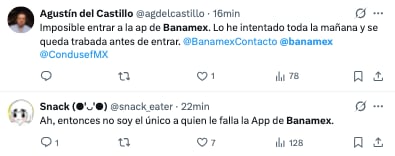App de Banamex presenta problemas