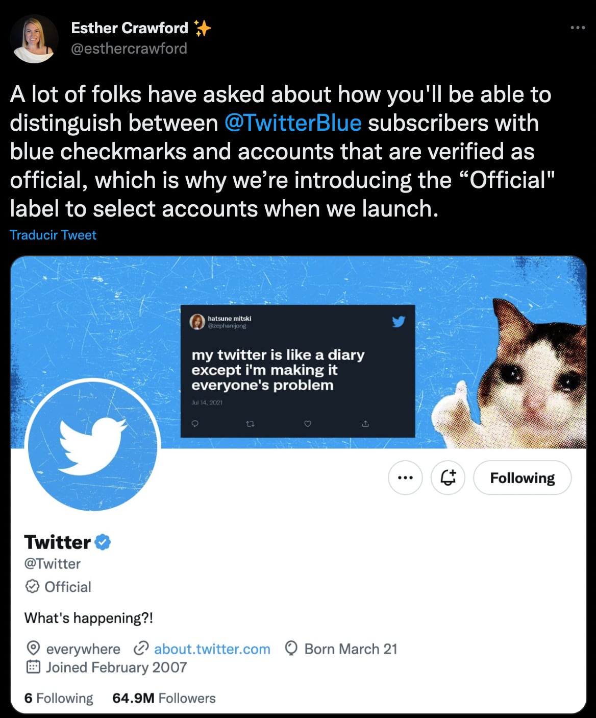 Nuevas cuentas verificadas de Twitter