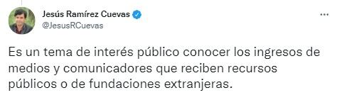 Jesús Ramírez Cuevas afirma que sueldos de periodistas son de interés público