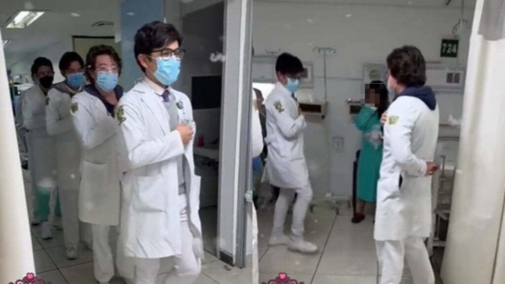 Internos del IMSS bailan vals con una quinceañera en el hospital y el gesto conmueve a usuarios de TikTok