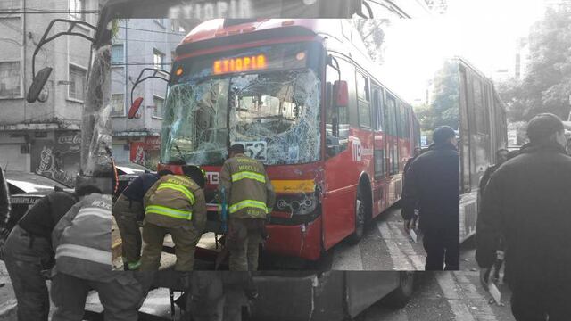 Choque del Metrobús. Accidente.