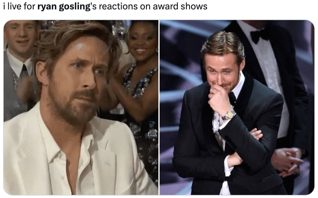Los mejores memes de Ryan Gosling en los Critics Choice Awards