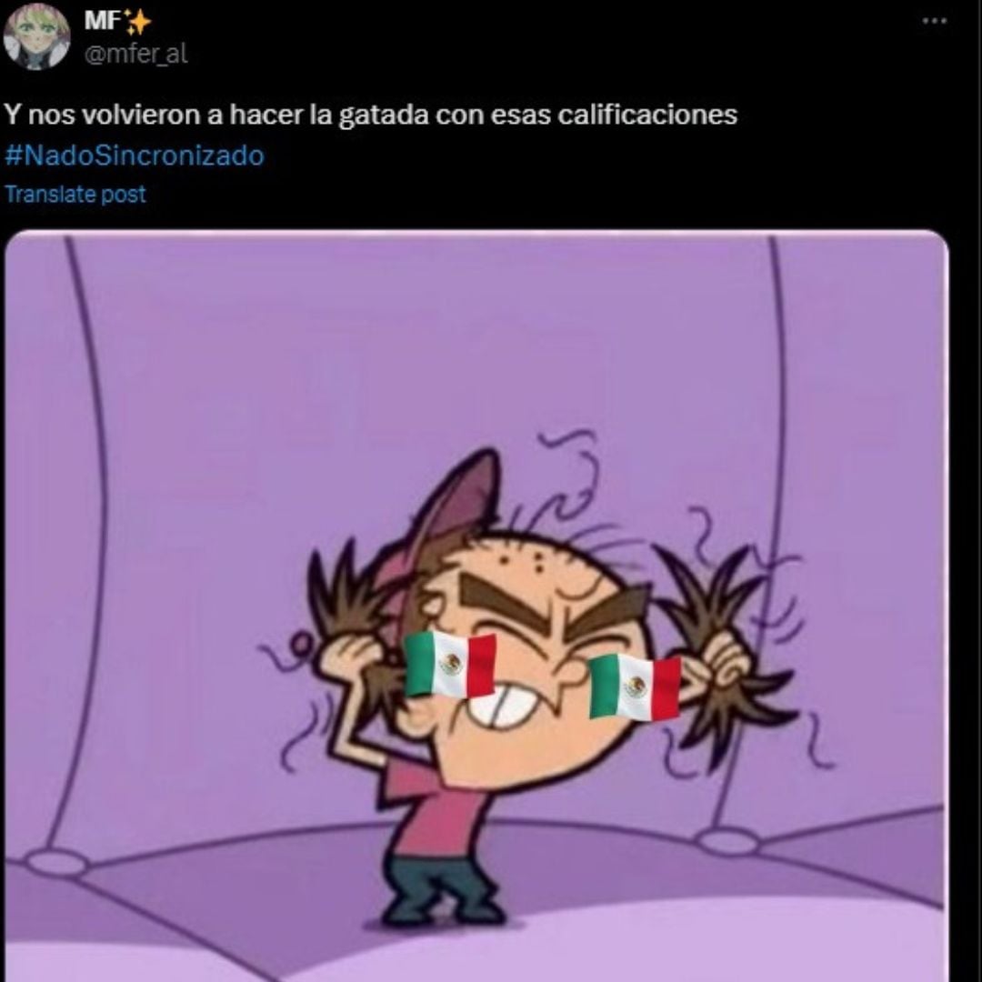Meme de los jueces en natación artística.