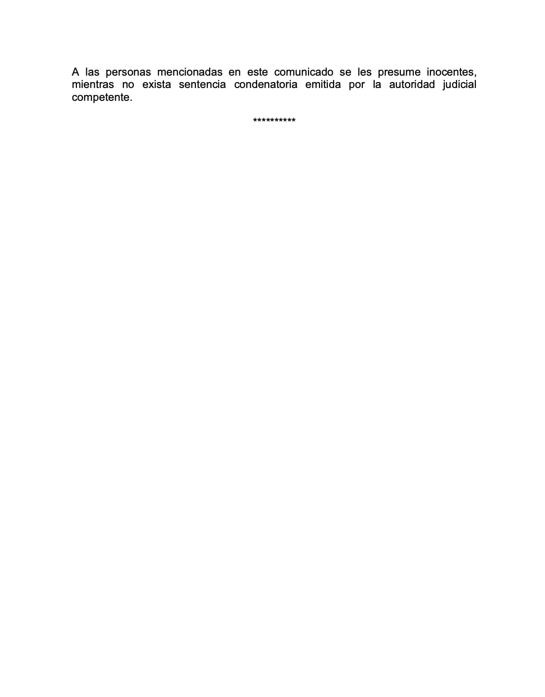 Comunicado oficial de la FGR que vincula a proceso a Ernesto Ruffo Appel