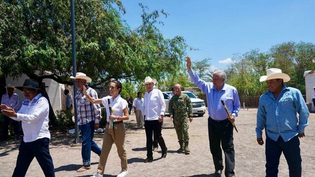 Claudia Sheinbaum, presidenta electa de México; Alfonso Durazo, gobernador de Sonora, y Andrés Manuel López Obrador, presidente de México