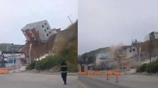 Colapso del segundo edificio en Fraccionamiento La Sierra de Tijuana