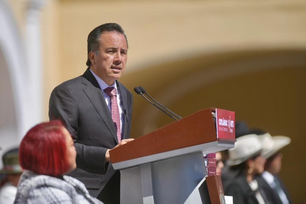 Cuitláhuac García, gobernador de Veracruz, en su quinto informe de gobierno