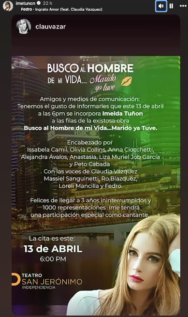 Imelda Garza Tuñón se incorpora a la obra “Busco al hombre de mi vida... Marido ya tuve”