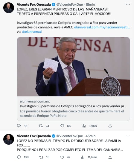 Vicente Fox responde a AMLO