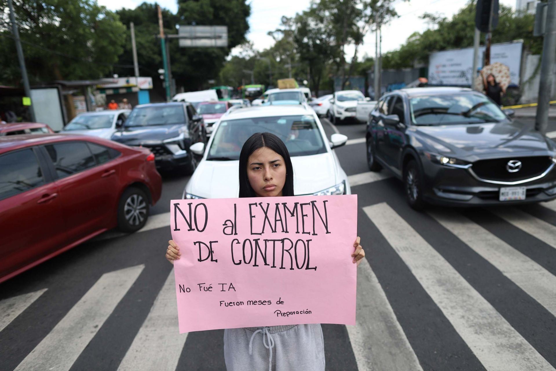 Protesta de aspirantes a la UNAM contra aplicación del examen de control