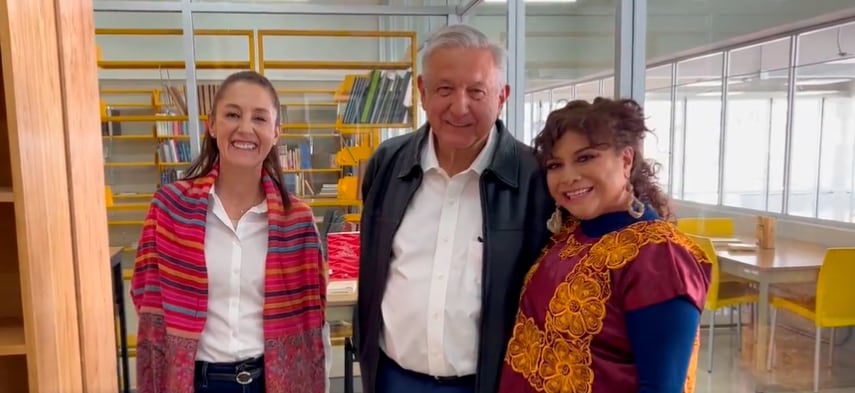 Claudia Sheinbaum, AMLO y Clara Brugada