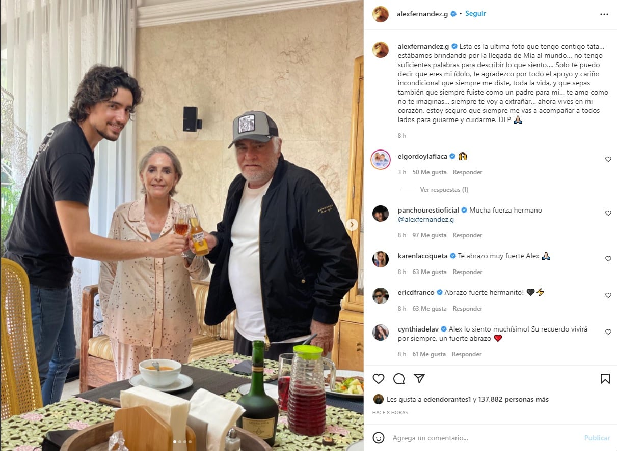 Alex comparte la última foto junto a Vicente Fernández