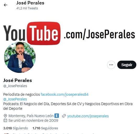 José Perales en Twitter