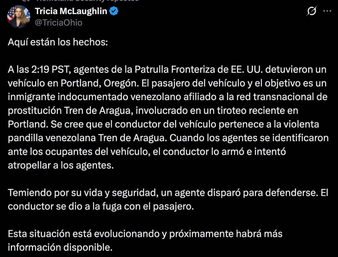 Autoridades estadounidenses aseguran que detenido en Portland está relacionado con el Tren de Aragua