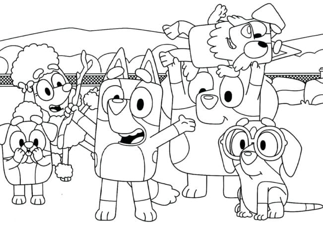 Bluey en el recreo de regreso a clases