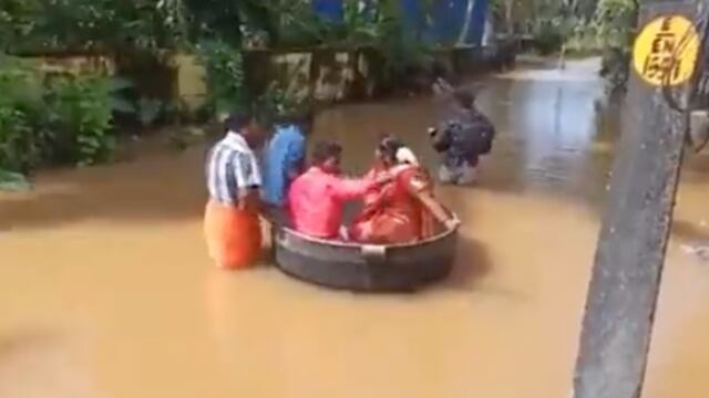 Viajan en olla de cocina para llegar a su boda