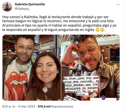 Fan de Kalimba se queja de su actitud