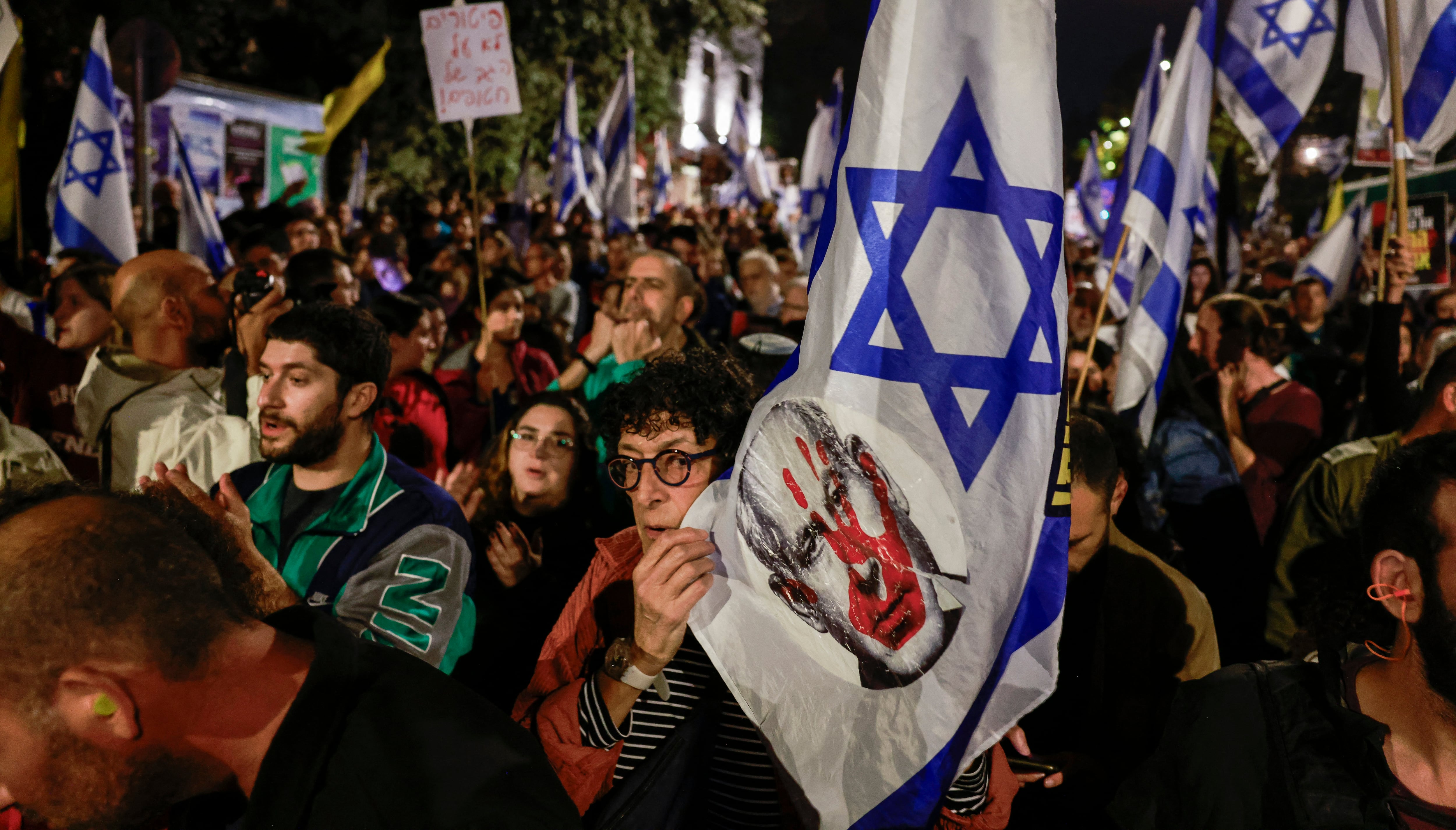 Protestas contra el gobierno israelí en Tel Aviv