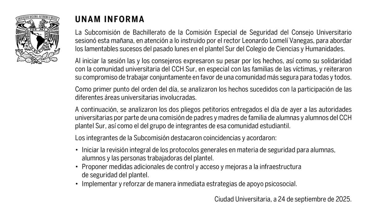 UNAM atiende demandas de CCH Sur