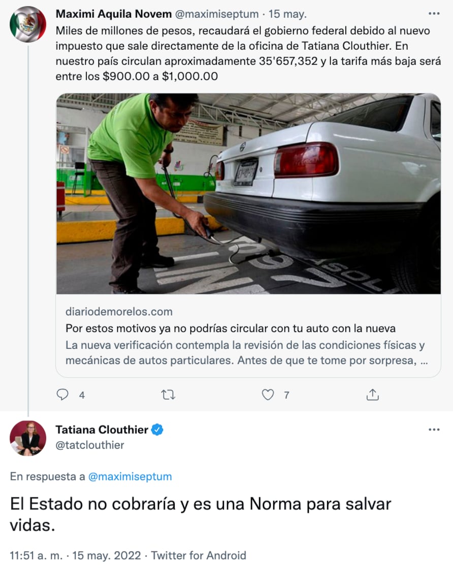 Tatiana Clouthier sobre la NOM 236 de una nueva verificación vehicular