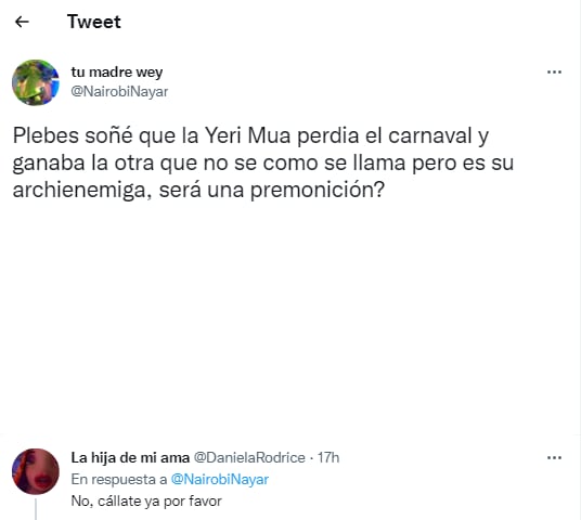Daniela Rodrice sobre Yeri Mua como reina del Carnaval de Veracruz.
