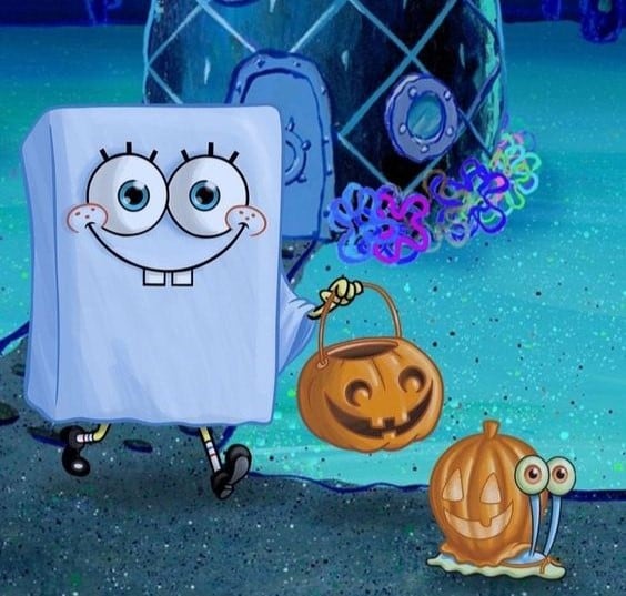Dibujos de Bob Esponja en Halloween para colorear