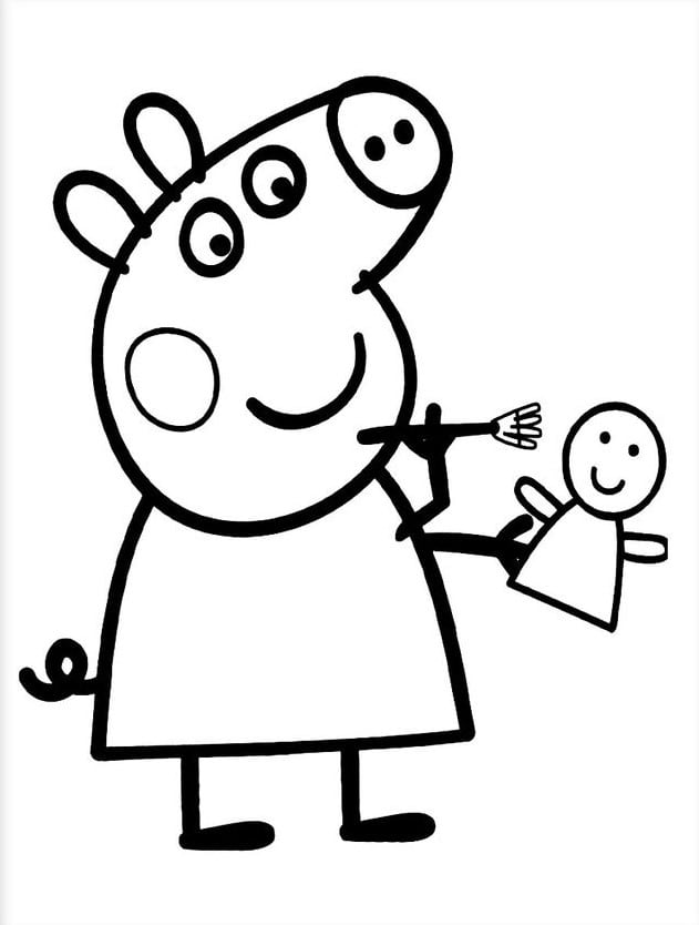 Dibujos de Peppa Pig haciendo manualidades