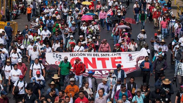 Protesta de la CNTE en calles de la Ciudad de México.